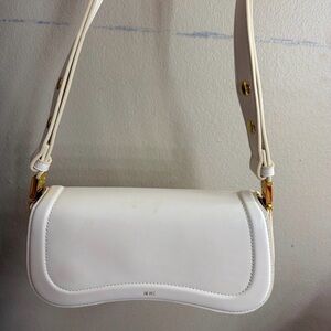 JW PEI Cream Shoulder Bag with Gold Accents